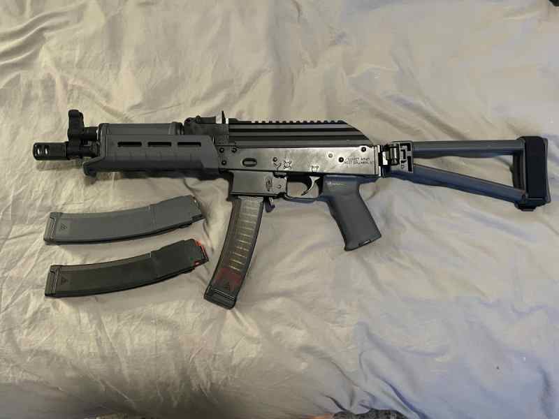 PSA AK-V 9mm Pistol with Brace (+3 mags)