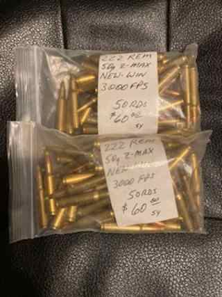 AMMO,Winchester.222 Rem Z-max  50gr.,50 rd, $50.00