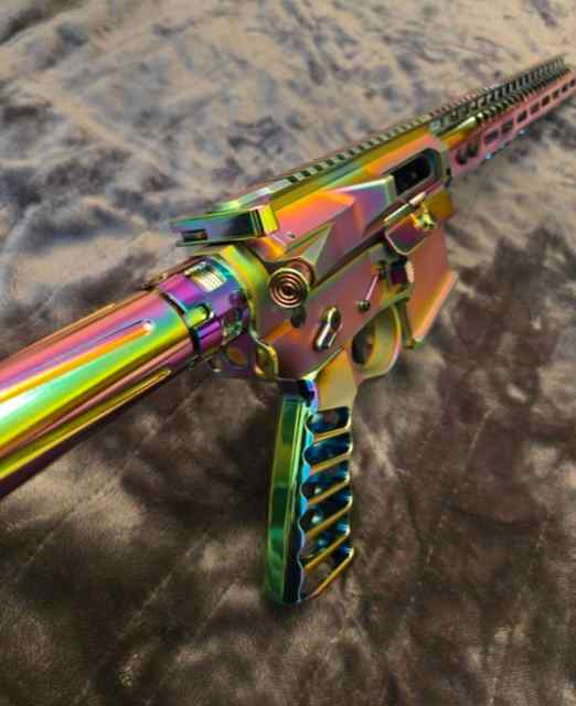 COMPLETE Oil Slick Rainbow PVD AR-15 223 WYLDE. 