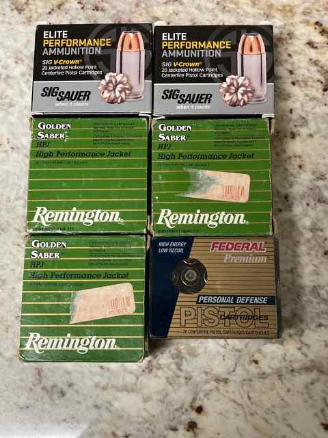 127 Rounds of Remington, Sig, Federal .45, $100.00