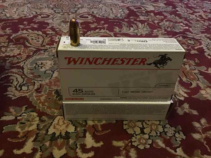 45 Cal Winchester 230 Grain FMJ Ammo 50 rds $27