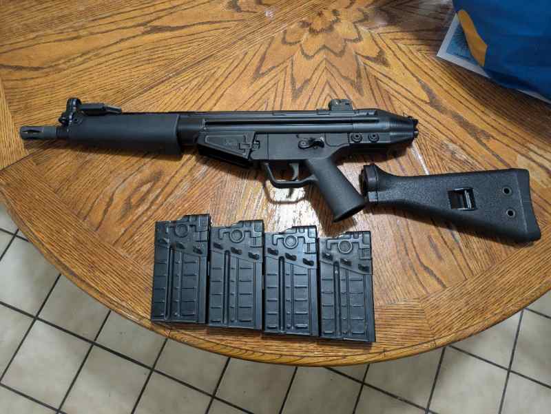 PTR 91 pistol w/ stock &amp; 4 HK 20rd mags .308