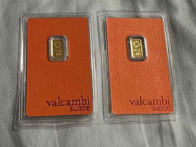 1g Valcambi Suisse Gold Bars