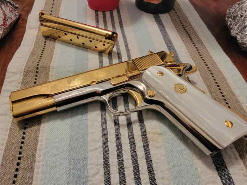 Colt Series 70 Gold / Stainless 38 Super Pistol