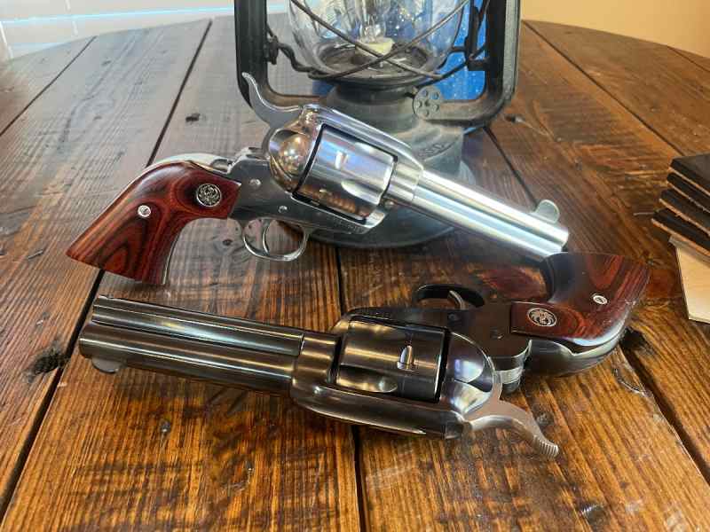 Two Ruger New Model Vaqueros. .357 and .45 LC