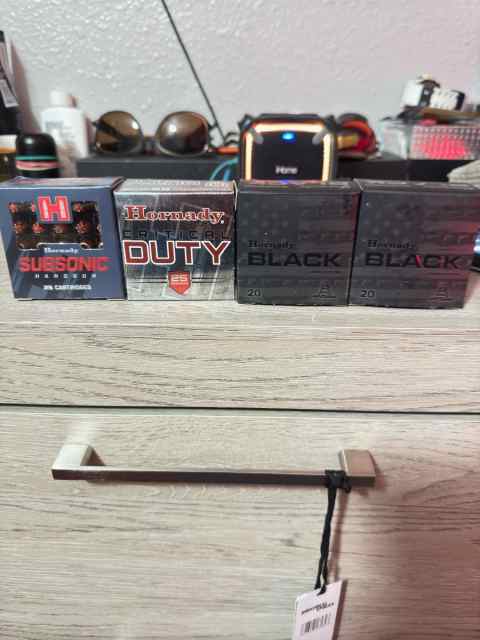 4 packs of 9mm Hornady ammo 