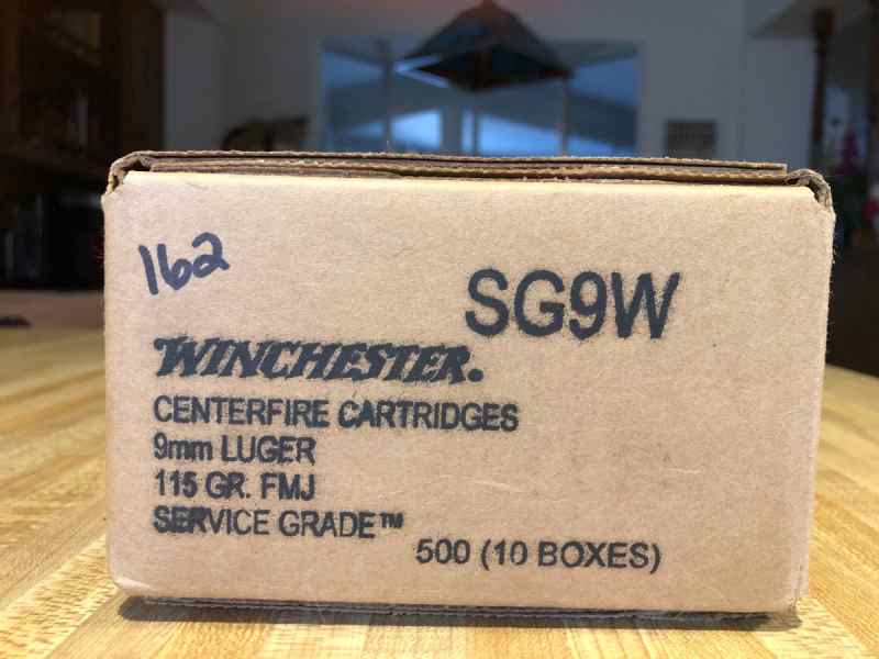 Winchester 9mm 115 gr fn Service Grade 500 rds 