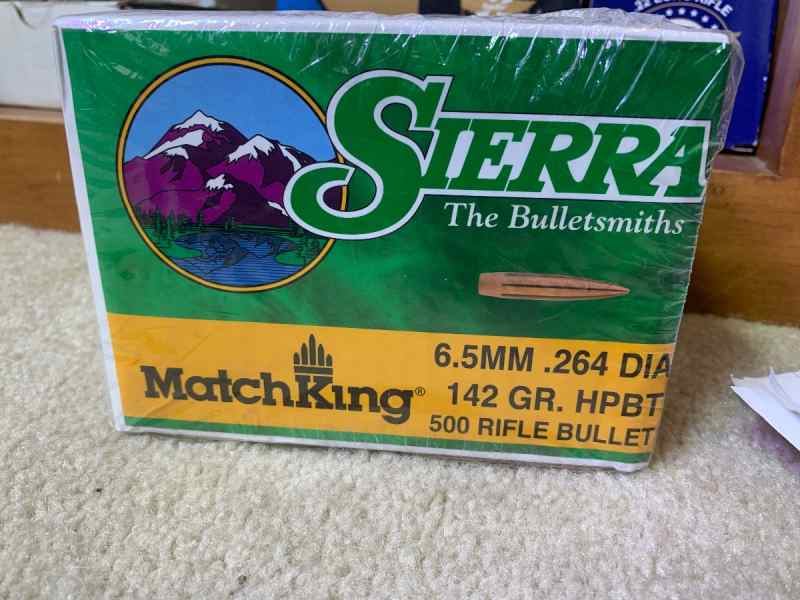 Sierra MatchKing 6.5 mm .264 DIA 142gr HPBT 500 Ri