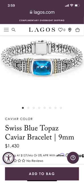 Lagos Swiss Blue Topaz Caviar Bracelet FS/FT